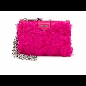 Moschino Fur Clutch w/chain BRAND NEW AUTHENTIC